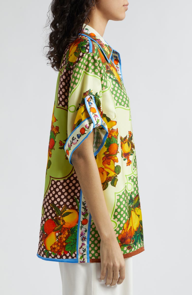 ALEMAIS Lemonis Silk Twill Button-Up Shirt, Alternate, color, 