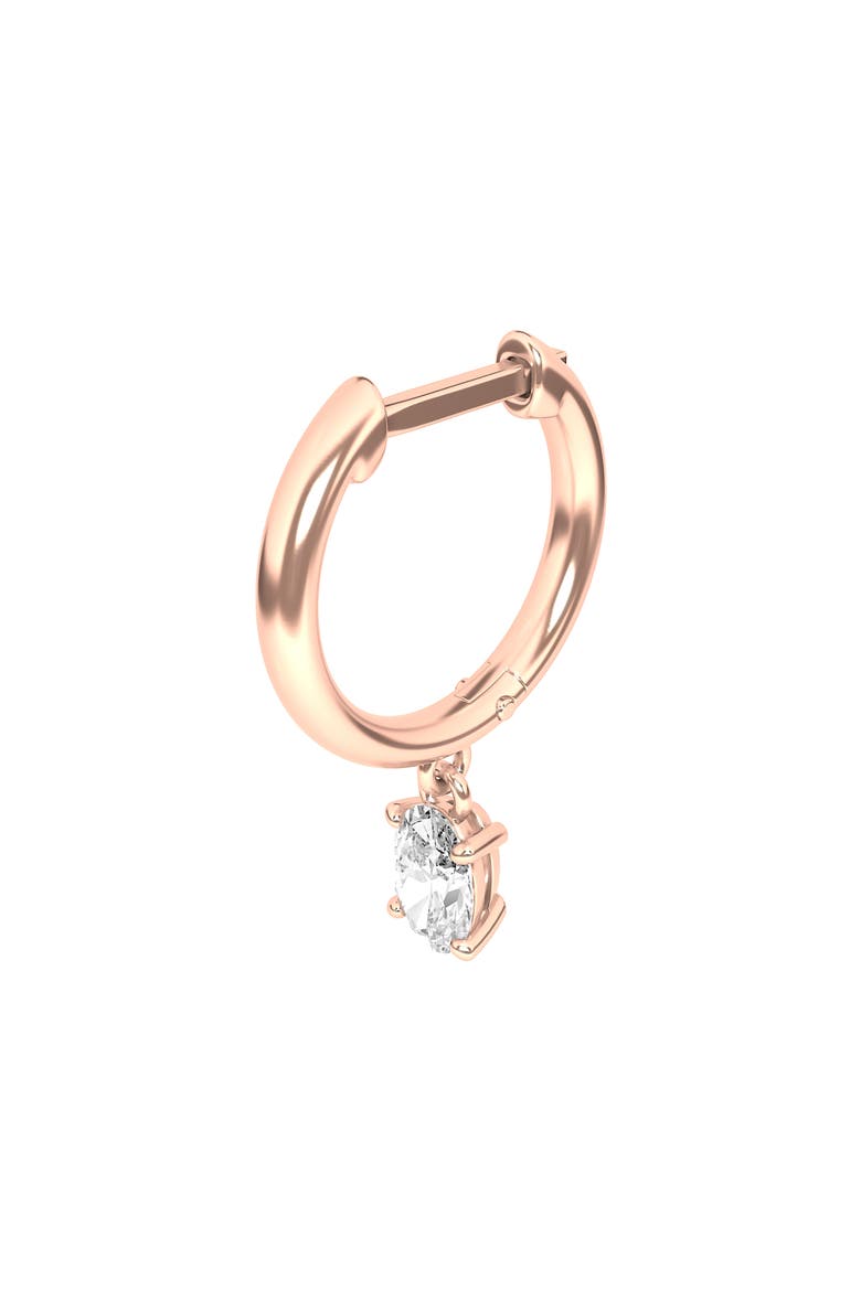 Lab Created Diamond Drop Huggie Hoop Earrings, Alternate, color, 18K ROSE GOLD