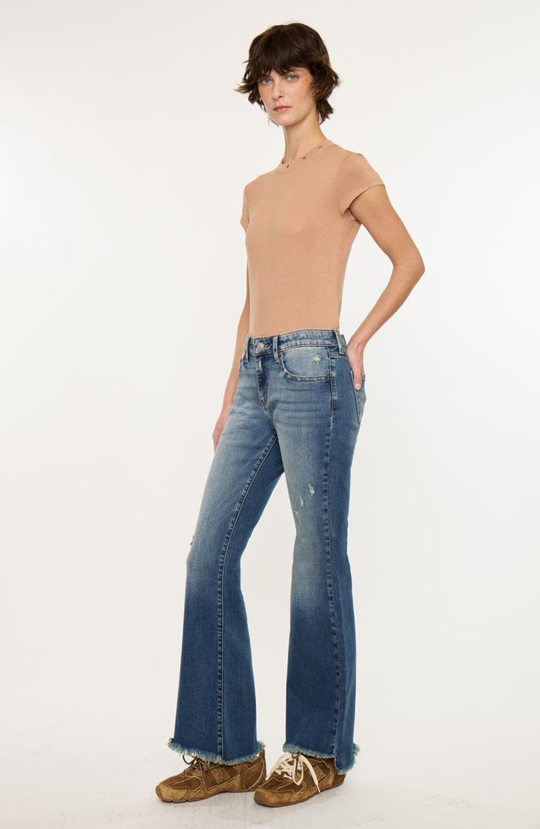 KanCan Daphe Essentials Low Rise Ankle Flare Jeans, Alternate, color, Dark Wash