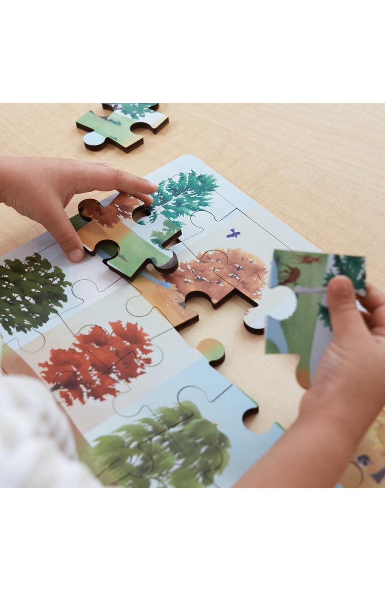 Kaplan Early Learning Company Big Puzzle Set with Metal Rack - Set of 24, Alternate, color, Multicolored