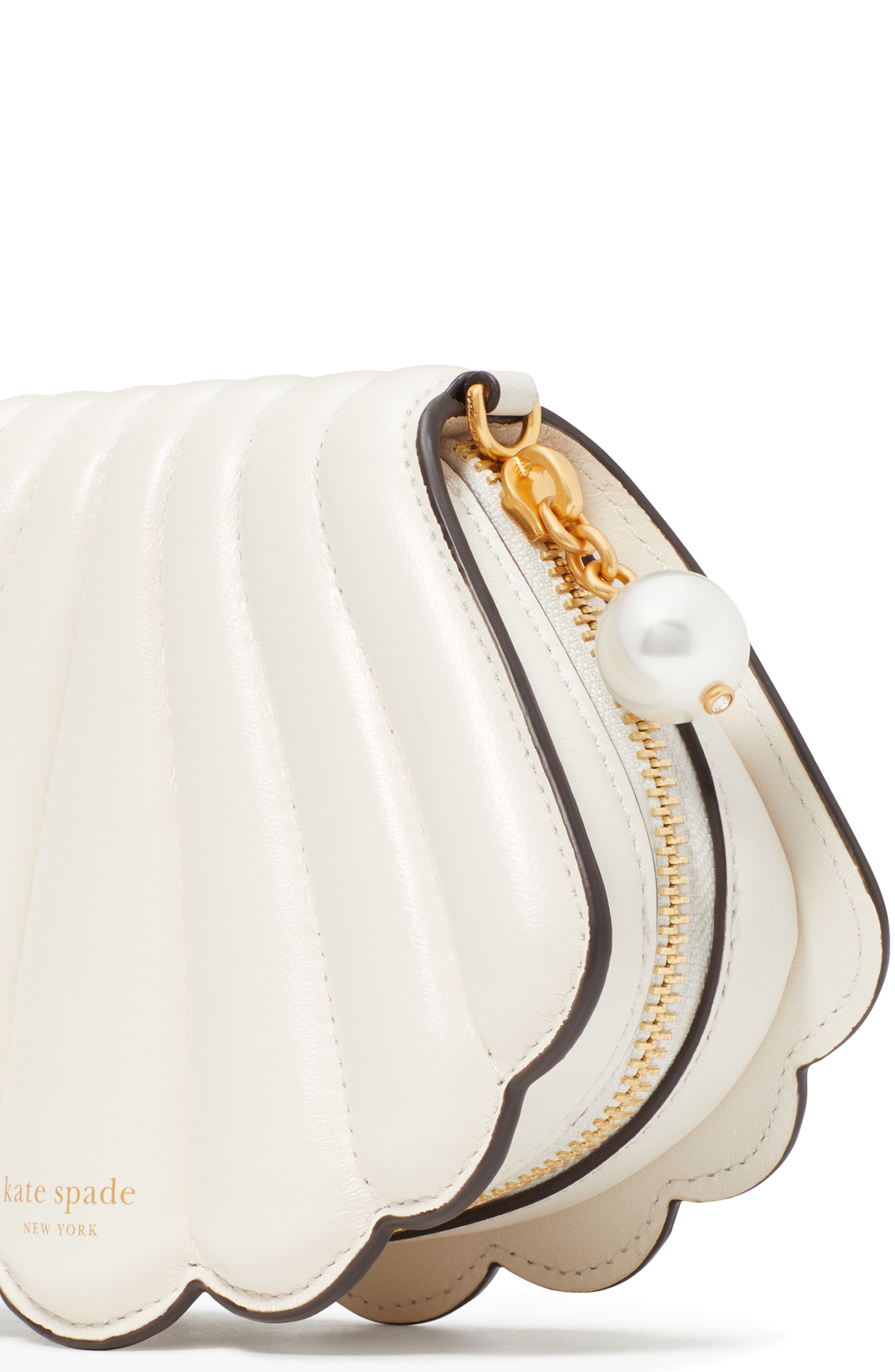 Kate Spade New York what the shell pearlized smooth leather seashell crossbody, Alternate, color, 