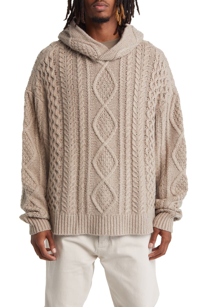 Fear of God Essentials Cable Knit Hoodie, Main, color, 