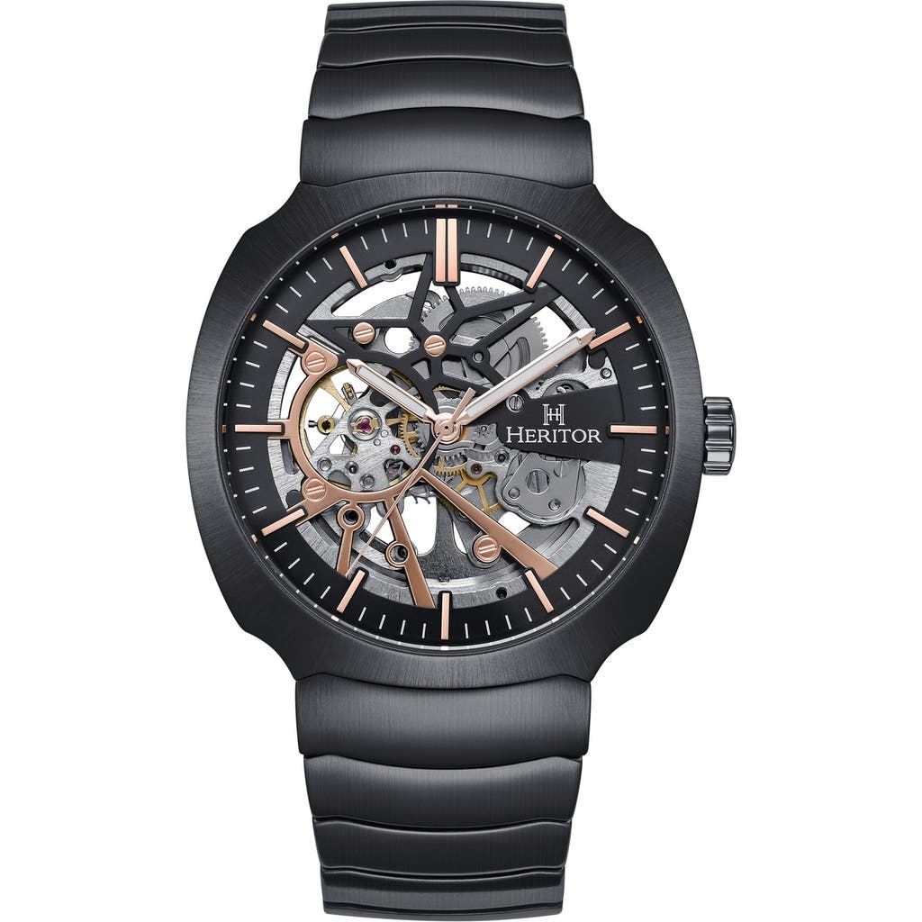 Heritor Automatic Magnus Stainless Steel-band Watch In Black