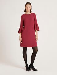 Finery London Izzy Rich Crepe Long Sleeve Short Dress