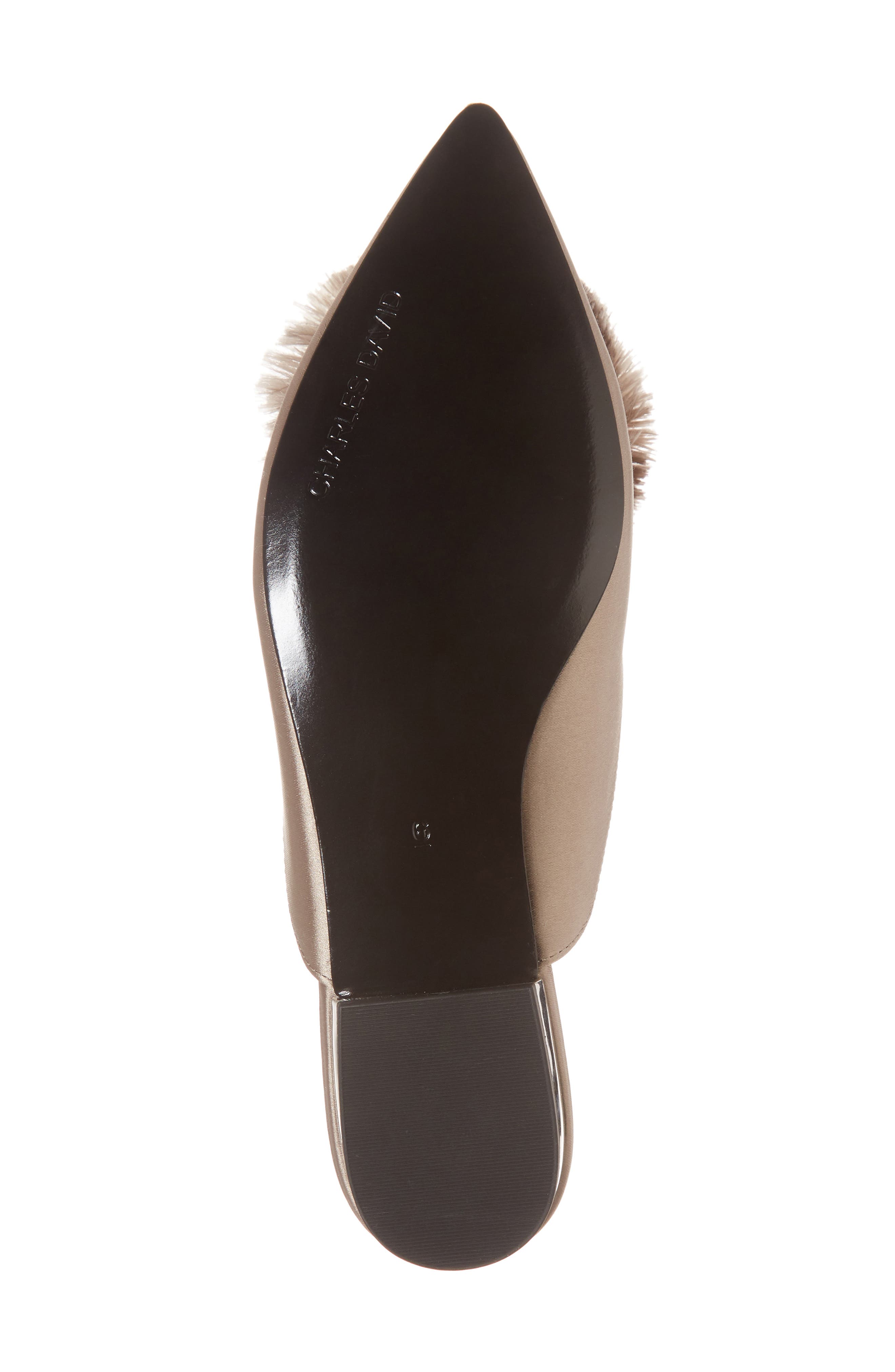 Wella Pompom Loafer Mule, Alternate, color, TAUPE SATIN