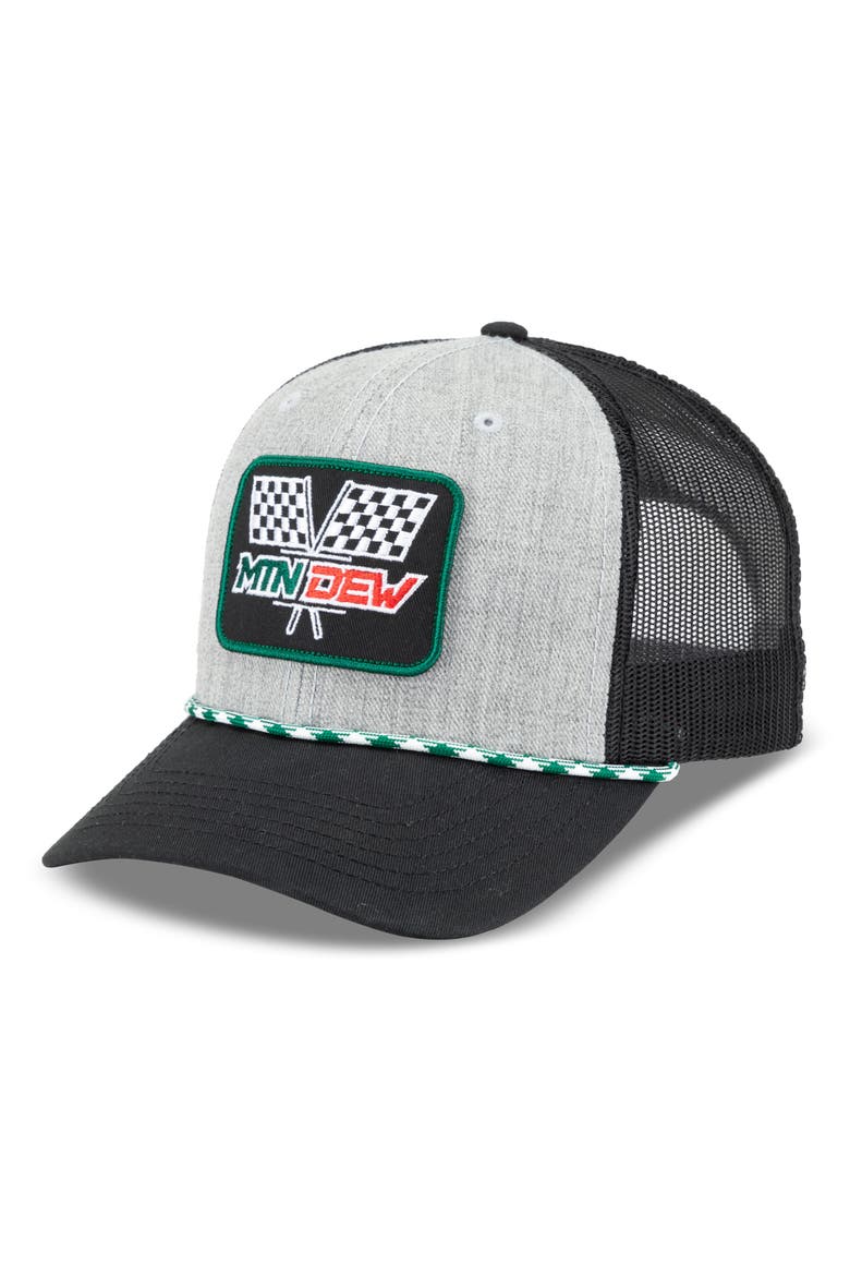 Mountain Dew Snapback Trucker Hat, Alternate, color, GREY