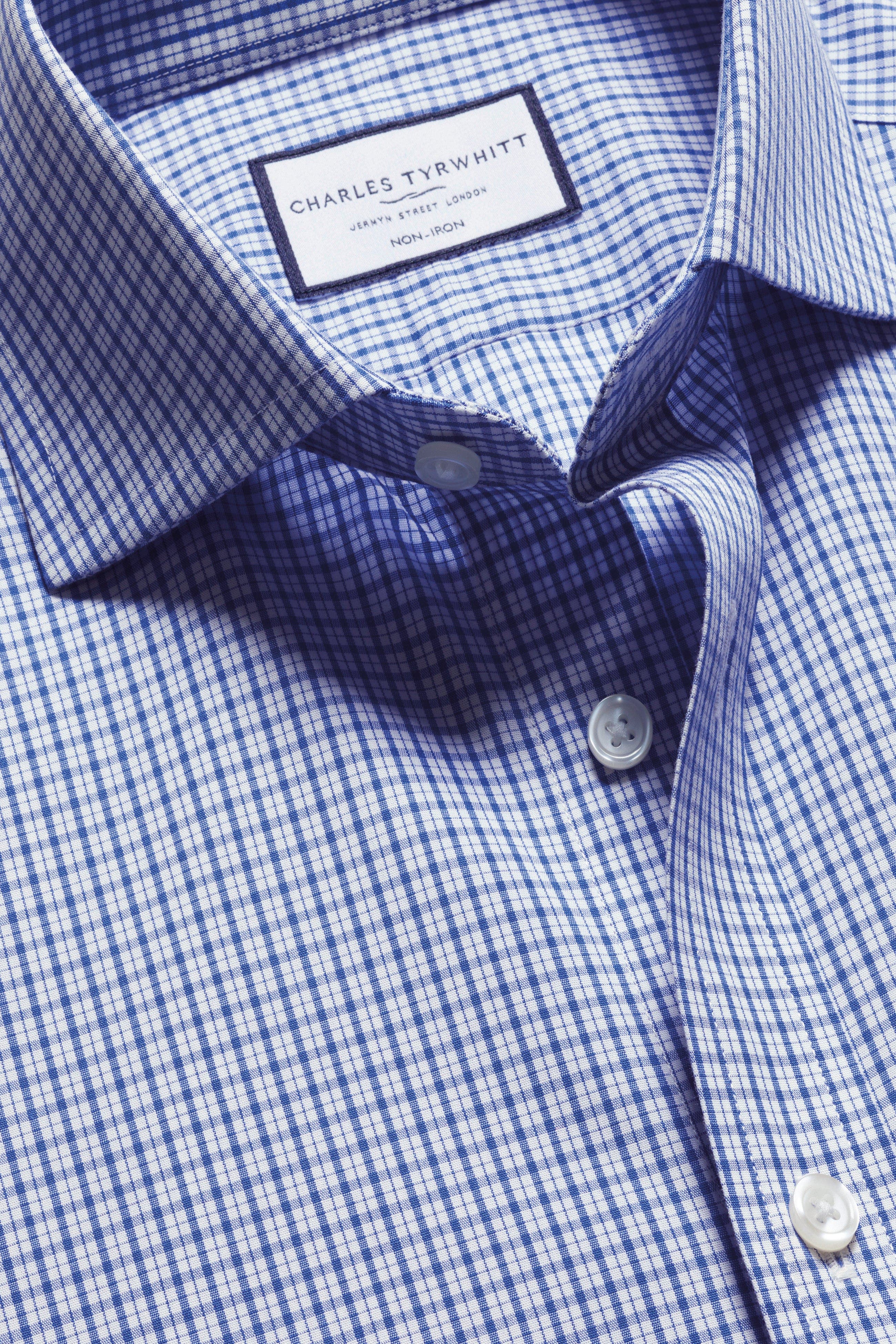 Charles Tyrwhitt Grid Check Non-Iron Stretch Twill Slim Fit Shirt ...