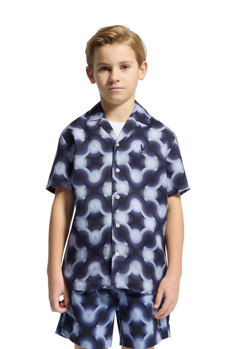 Kids' Paros Camp Shirt, Alternate, color, EVENING BLUE