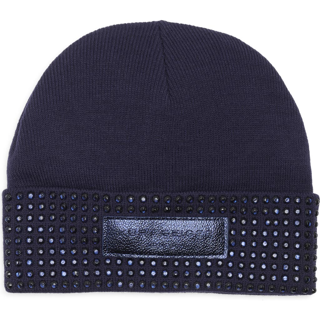 Kurt Geiger London Logo Patch Crystal Cuff Beanie