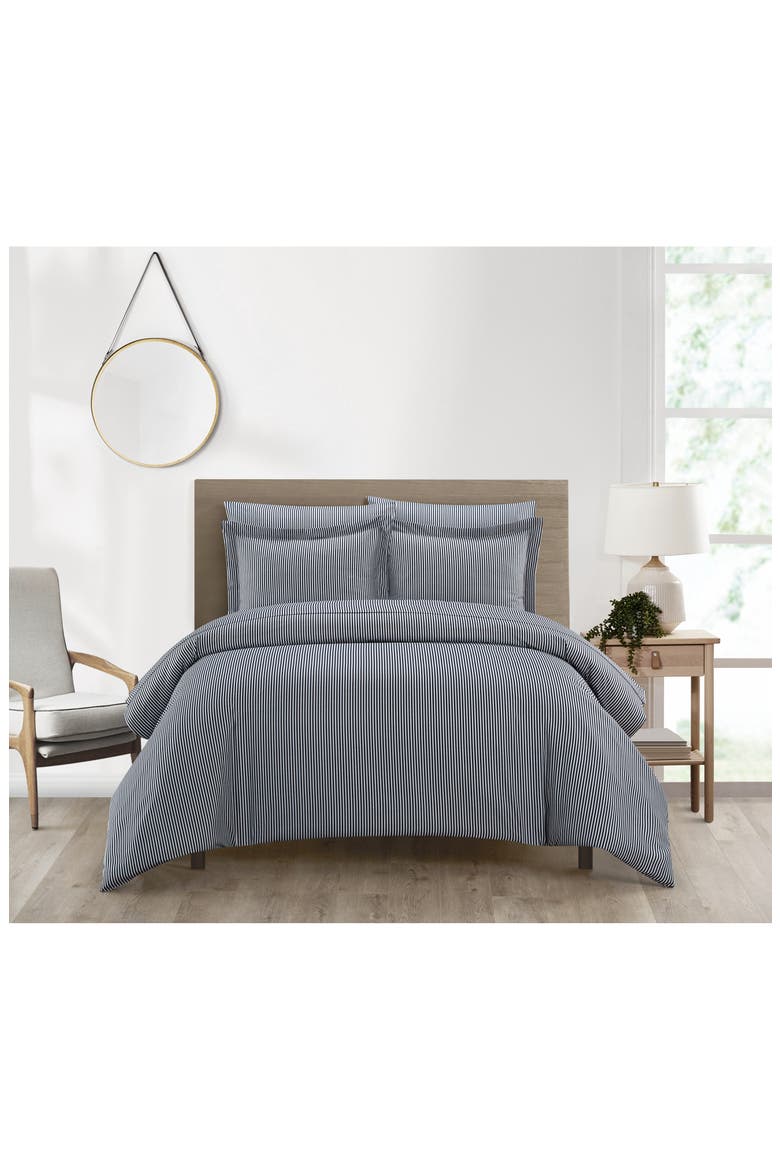 Morgen Laid Back Two-Tone Duvet Set, Alternate, color, NAVY