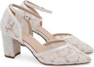 Kailee P Abby Lace Block Heel with Ankle Strap