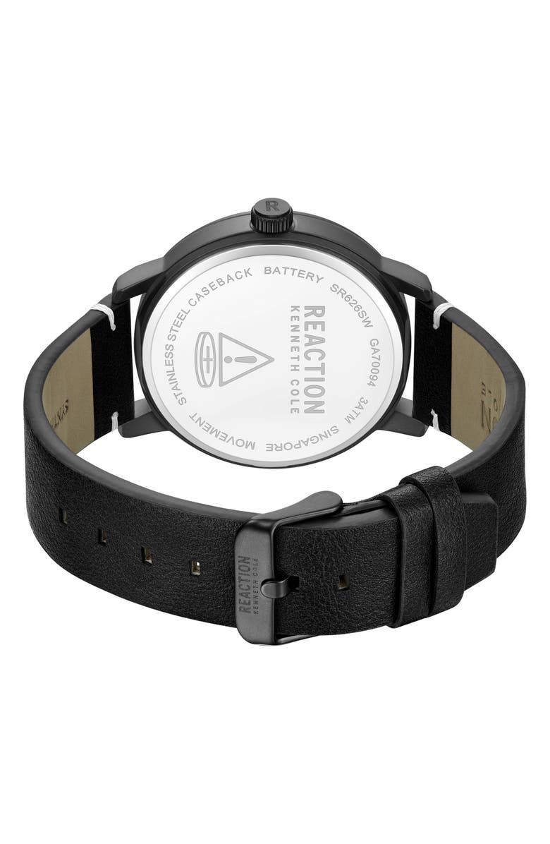 Kenneth Cole Reaction Classic Black Strap Watch, 44mm, Alternate, color, Black