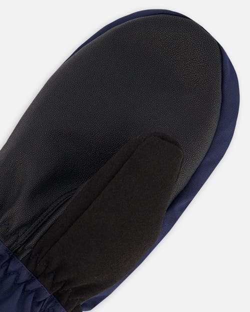 Deux Par Deux Kids Gender Inclusive Winter Mittens Teknik In Blue