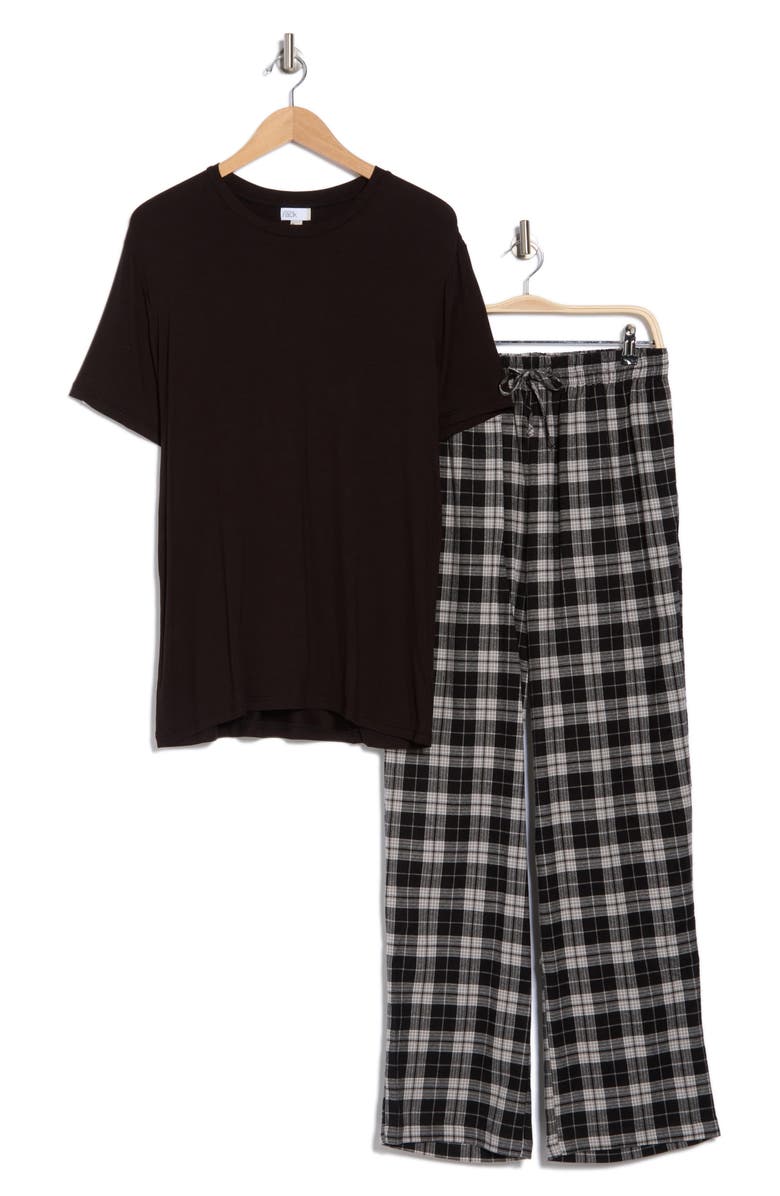 NORDSTROM RACK T-Shirt & Flannel Pajama Pants Set, Alternate, color,