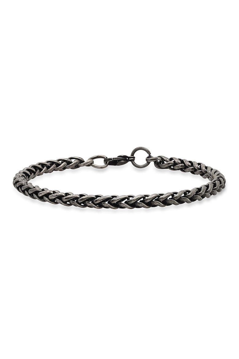 Oxidized Stainless Steel Bracelet, Main, color, GRAY
