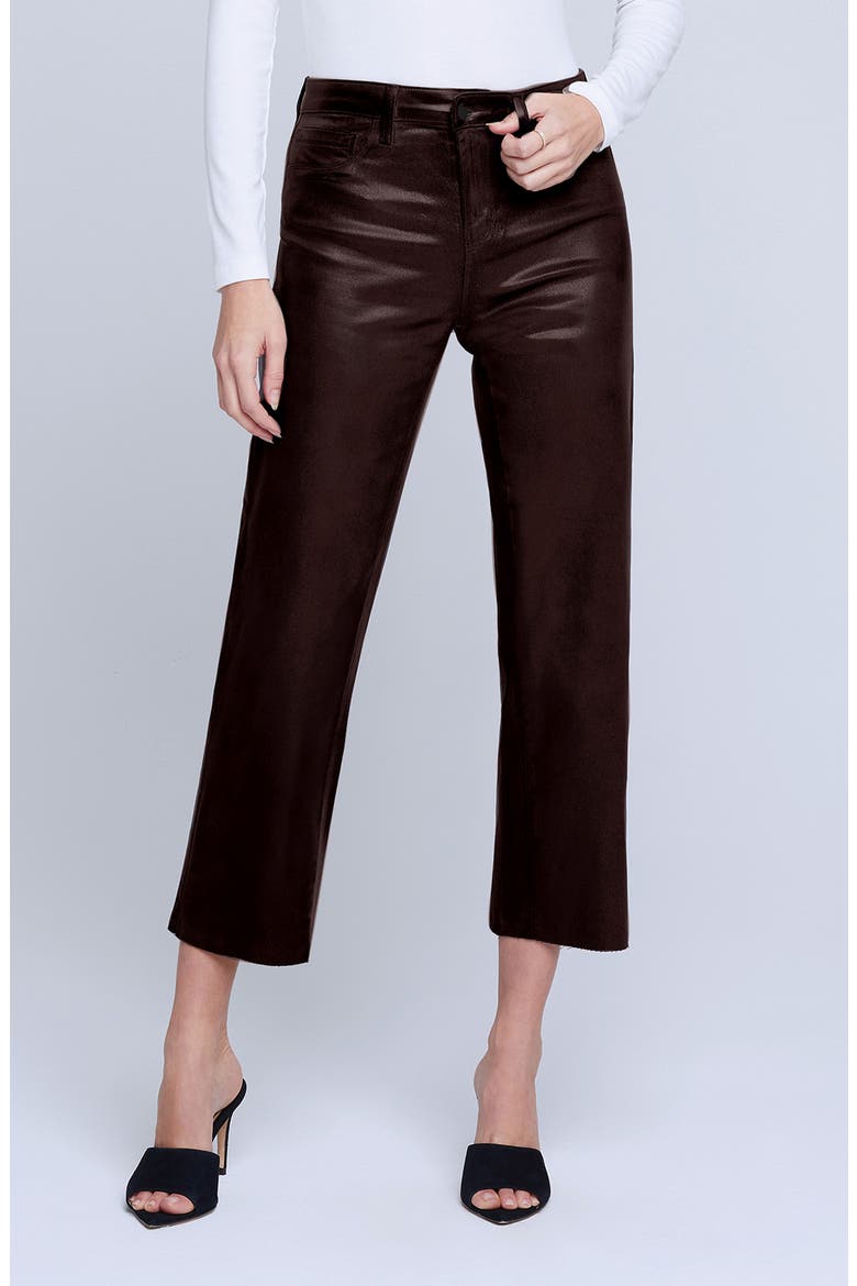 Wanda High Waist Crop Wide Leg Pants, Main, color, DARK JAVA COATED