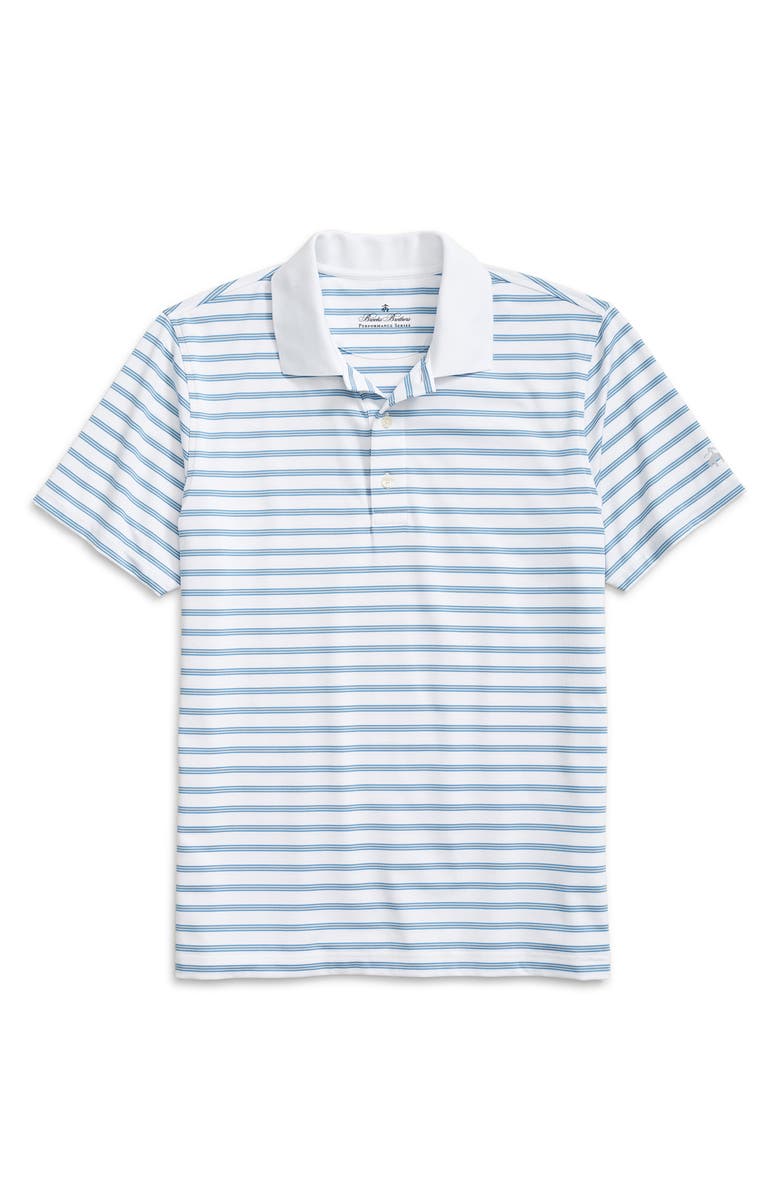 Brooks Brothers Performance Series Microstripe Jersey Polo, Alternate, color, White Multi