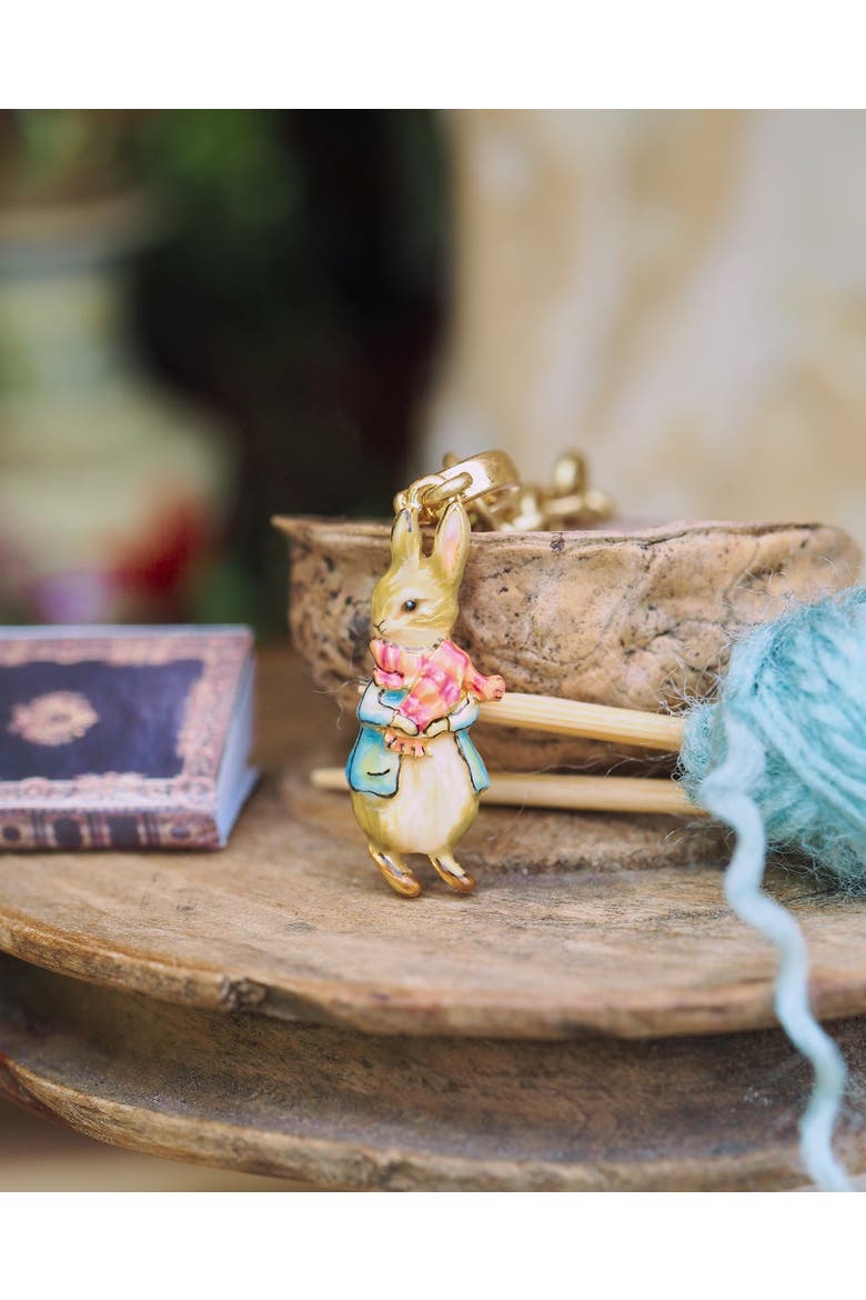 x Peter Rabbit with Scarf Bracelet, Alternate, color, Gold