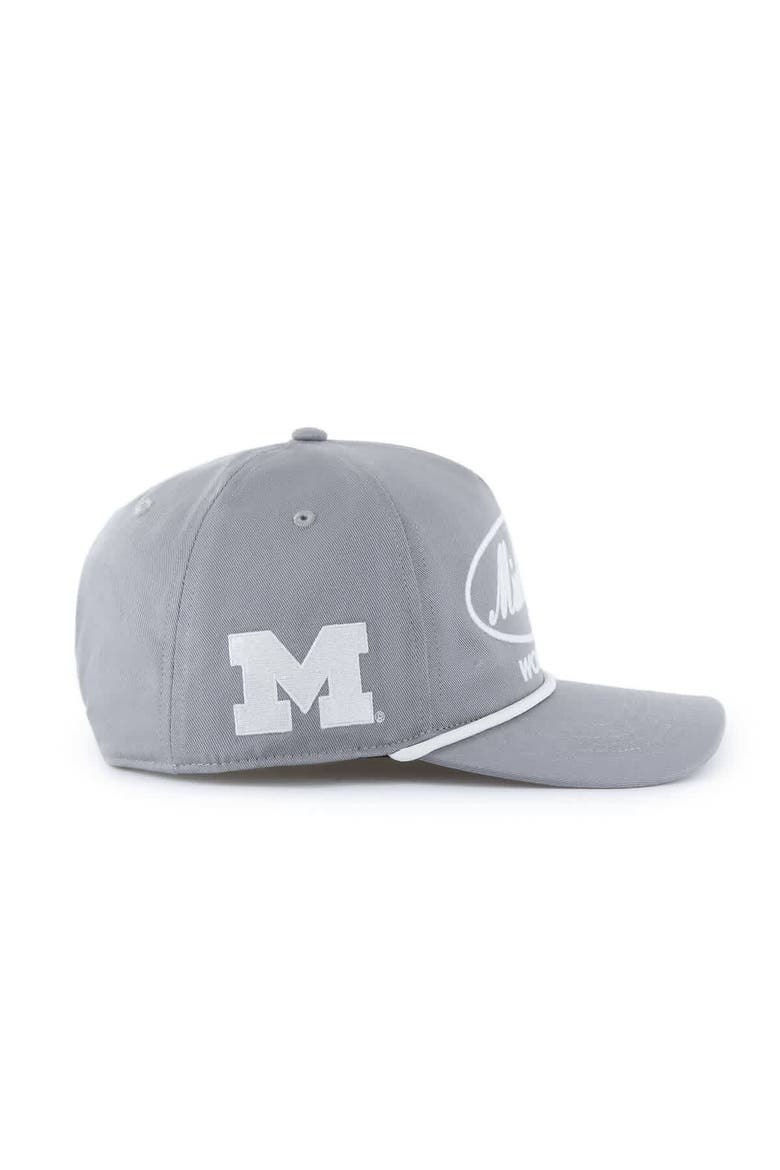 Men's '47 Gray Michigan Wolverines Contemporary Basics Foundational Rope Hitch Adjustable Hat, Alternate, color, Gray