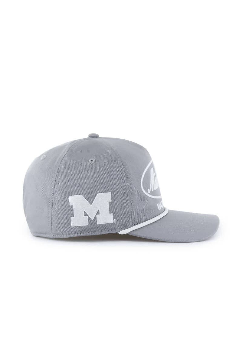'47 Men's '47 Gray Michigan Wolverines Contemporary Basics Foundational Rope Hitch Adjustable Hat, Alternate, color, Gray