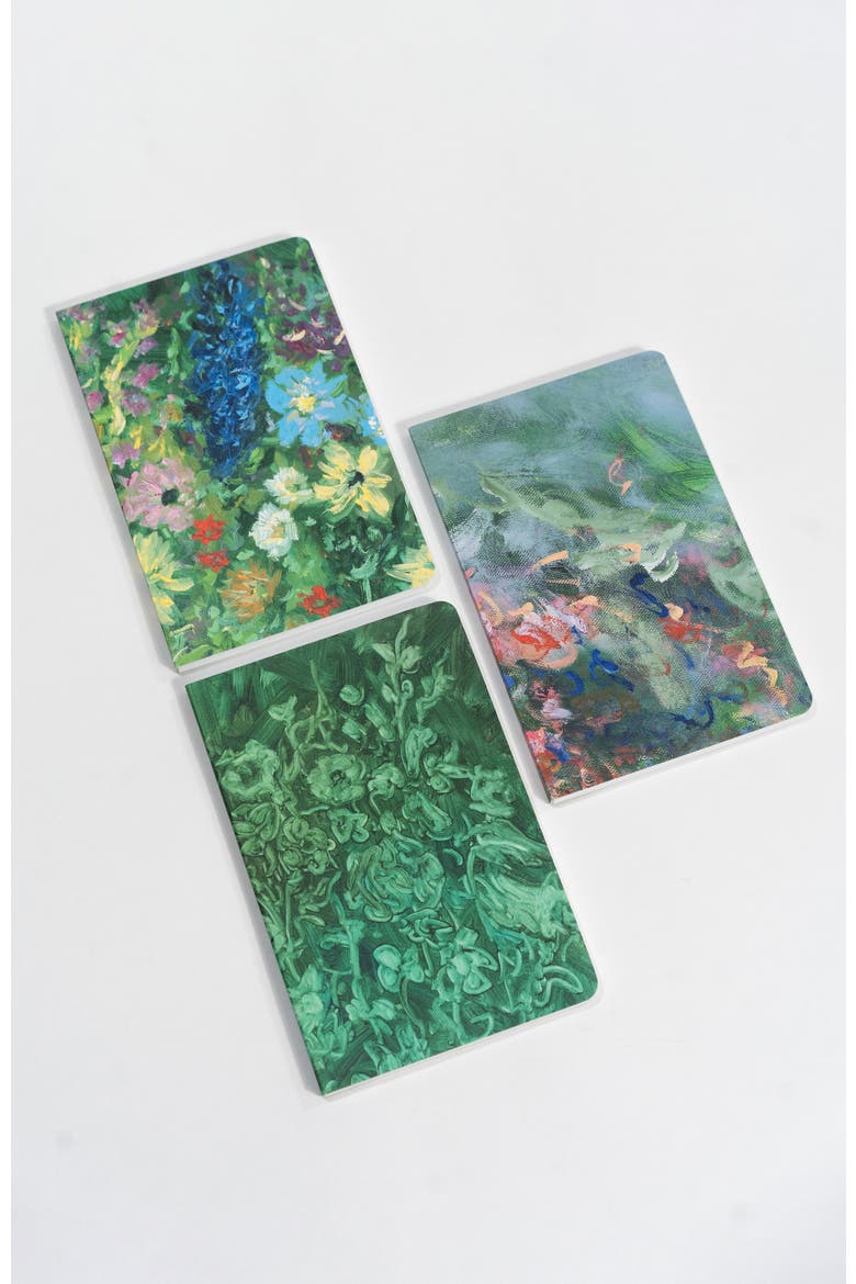 Set of Three Pocket Journals - Impressions of The Secret Garden, Main, color, Green