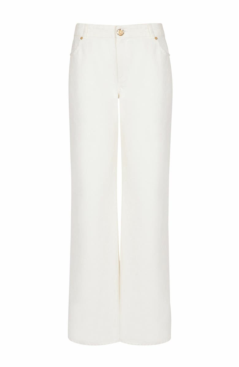 Balmain Plain Denim Straight-Fit Jeans, Alternate, color, White