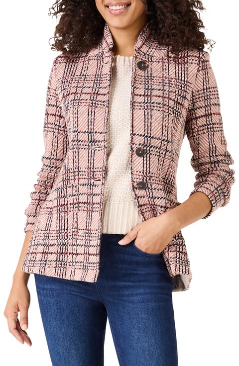 NIC+ZOE Plaid Knit Cotton Jacket | Nordstrom