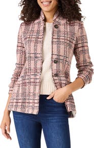 NIC+ZOE Plaid Knit Cotton Jacket
