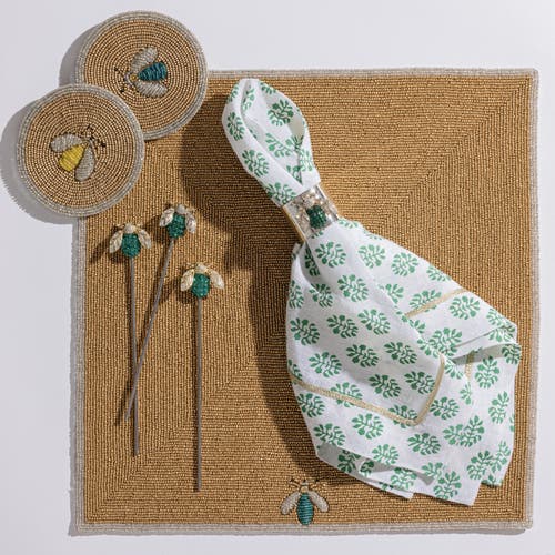 Joanna Buchanan Sparkle Bee Coasters 4-piece Set In Multi