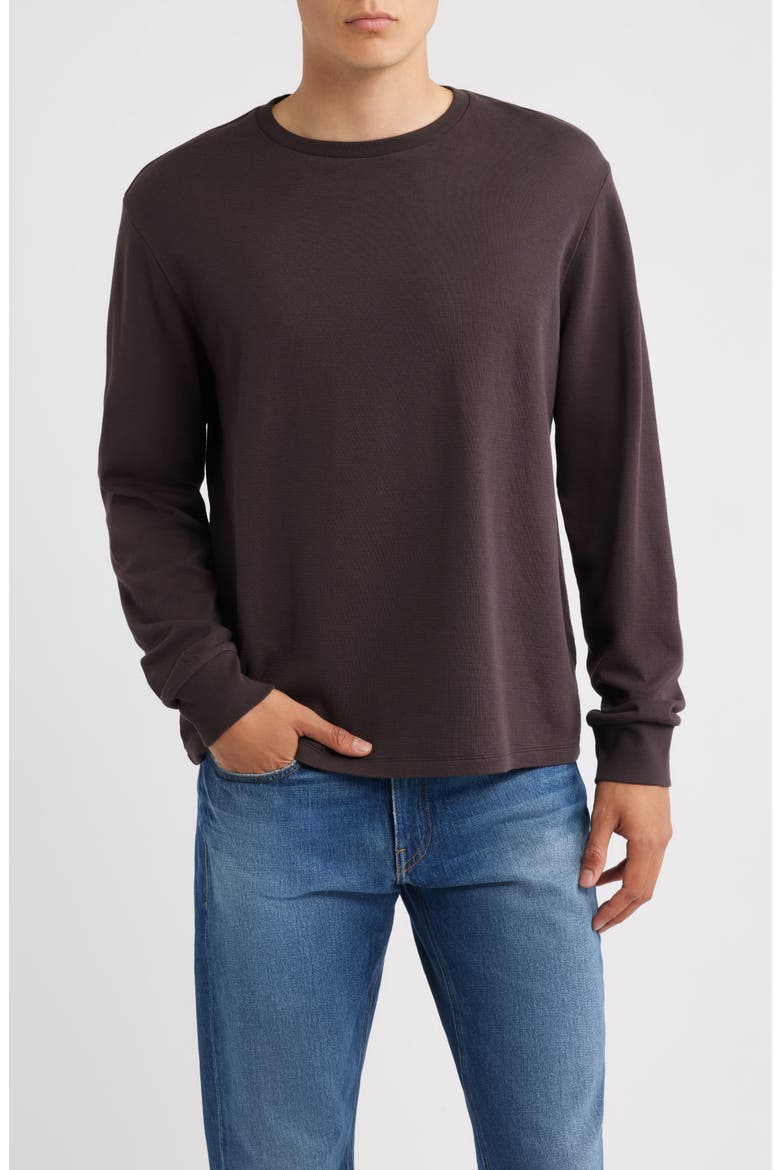Duo Fold Long Sleeve Cotton T-Shirt, Main, color, DEEP BROWN