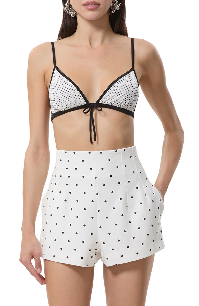 AFRM Jade Polka Dot Bra Top, Main, color, Blanc Pin Dot