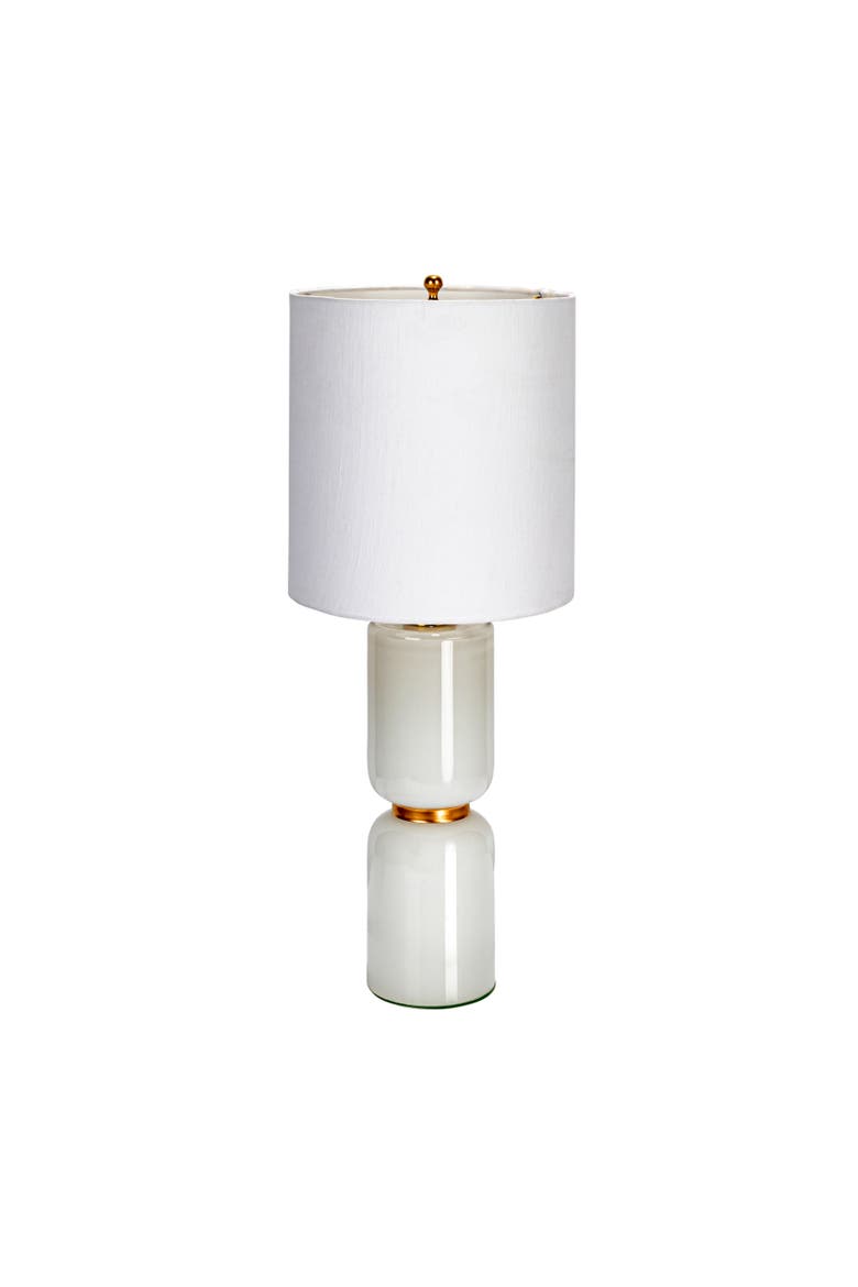 Stacked Base Table Lamp, Main, color, White