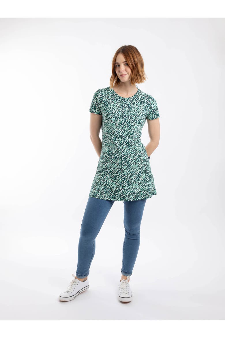 Sidra Printed Jersey Slub Tunic Top, Alternate, color, Deep Teal