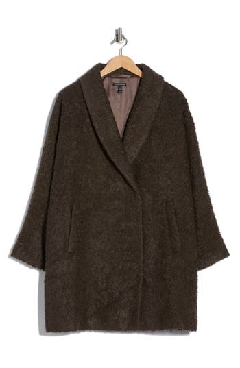 Eileen Fisher Shawl Collar Coat In Brown