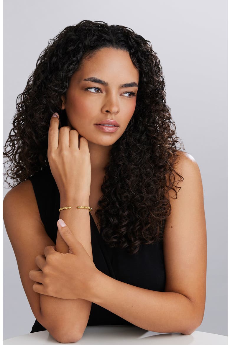 Signature Caviar Mini Versa Torque Bracelet, Alternate, color, GOLD