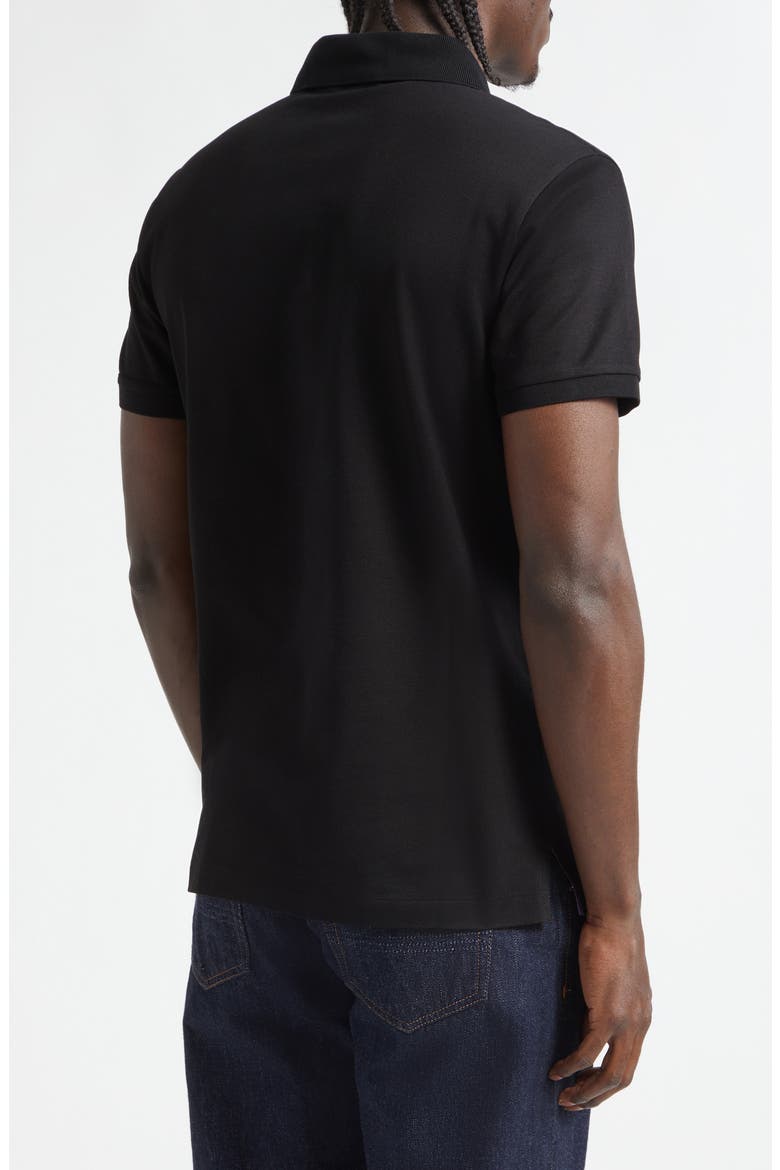 Embroidered Logo Cotton Piqué Polo, Alternate, color, CLASSIC BLACK