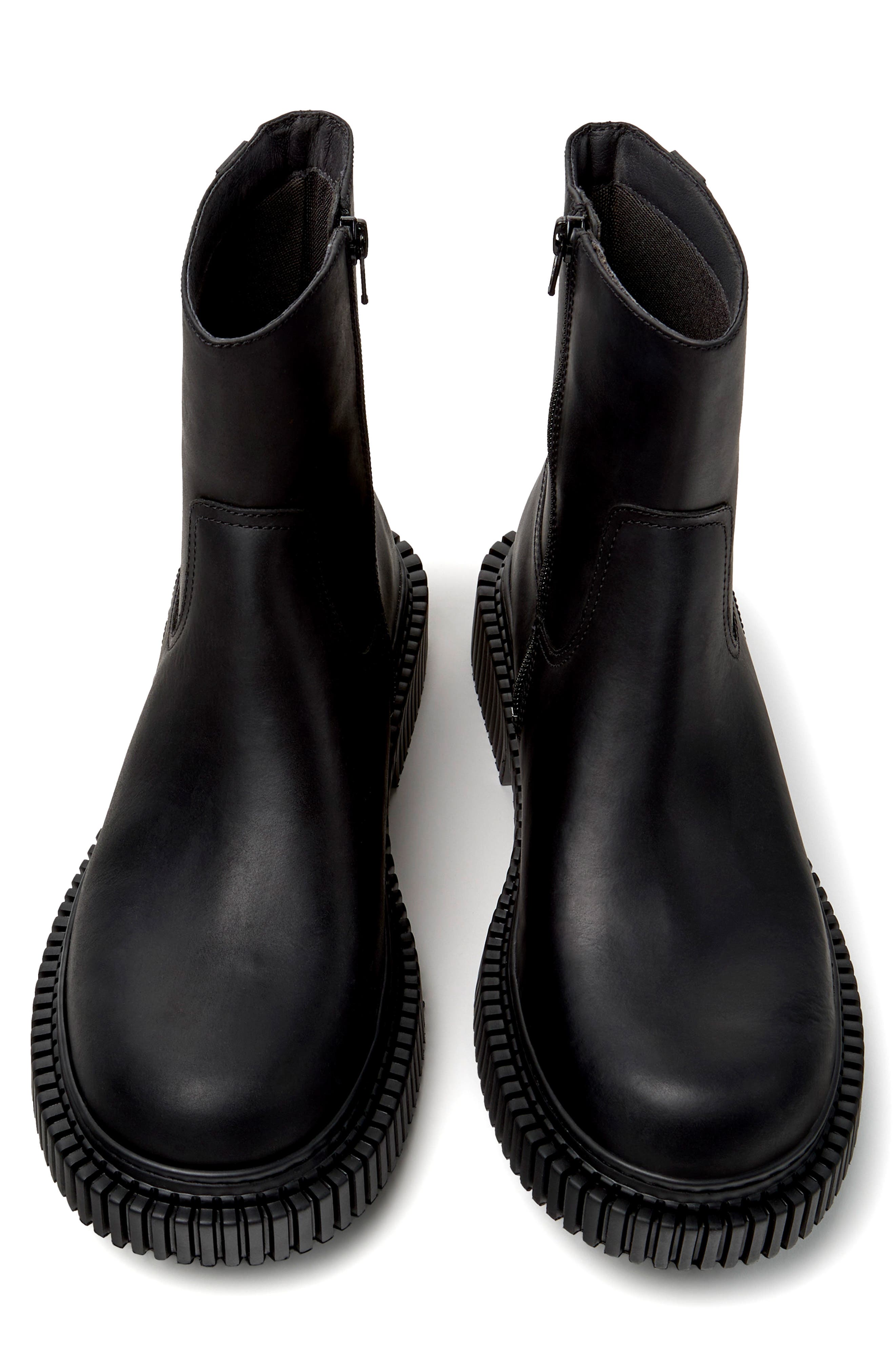 Pix Berlin Leather Ankle Boot, Alternate, color, BLACK