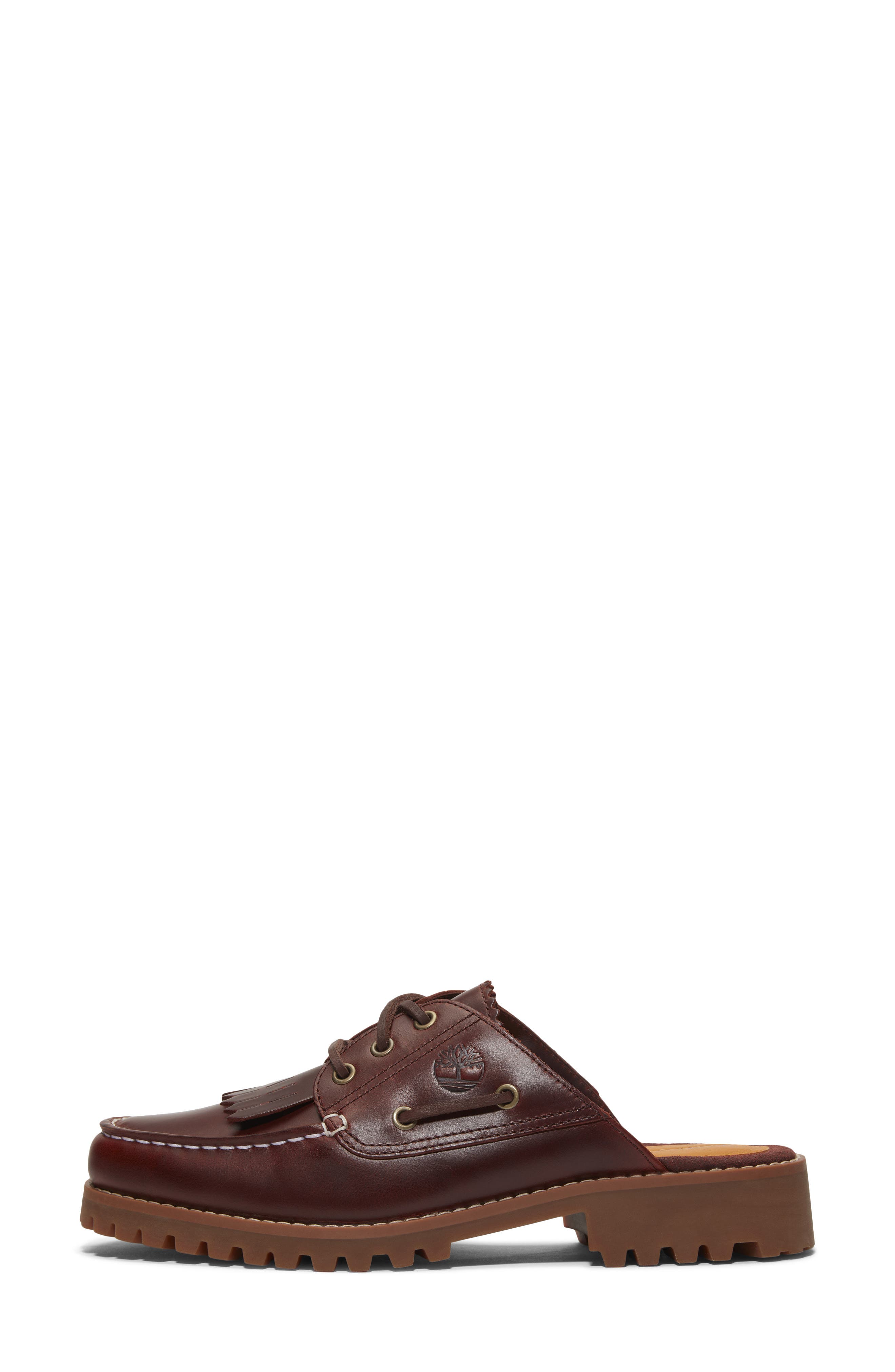 Timberland Authentic 3-Eye Lug Mule, Alternate, color, Burgundy Full Grain