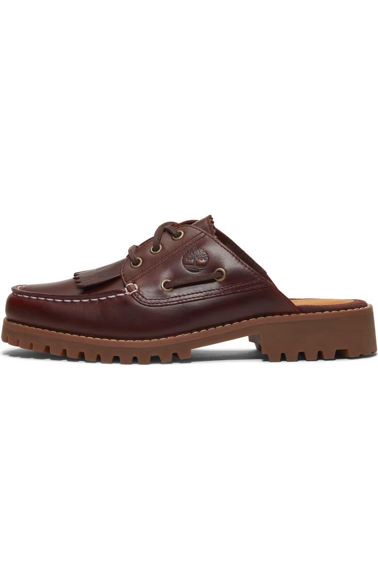 Timberland Authentic 3-Eye Lug Mule, Alternate, color, Burgundy Full Grain