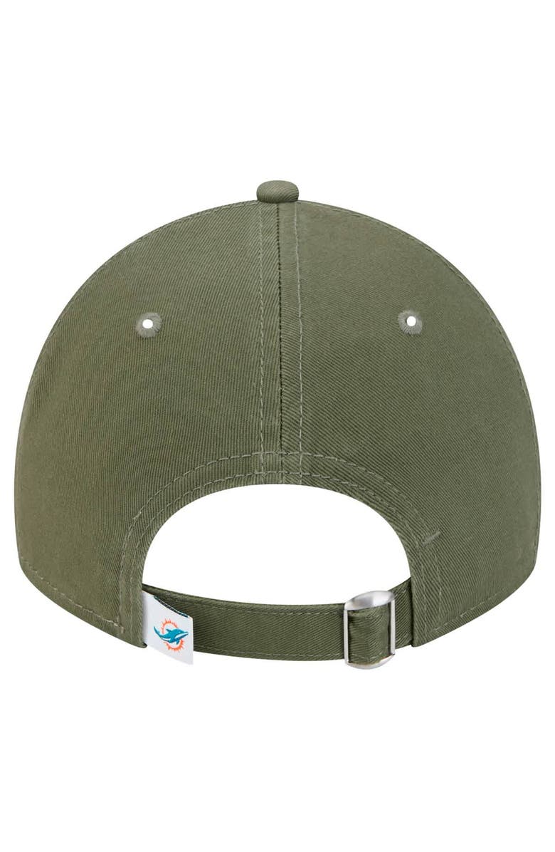 New Era Men's New Era Olive Miami Dolphins Main 9TWENTY Adjustable Hat, Alternate, color, Olive