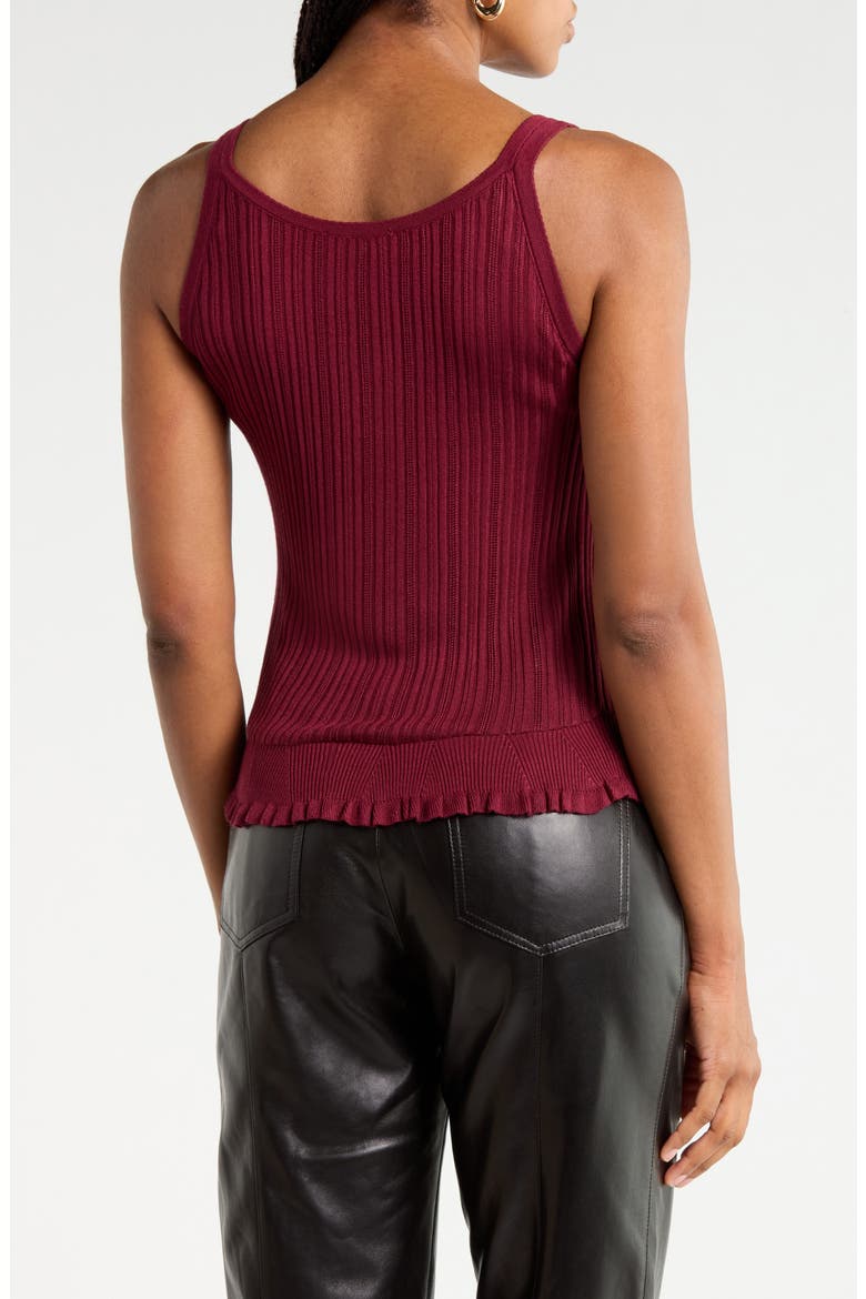 Callie Button Front Ribbed Tank, Alternate, color, CLARET