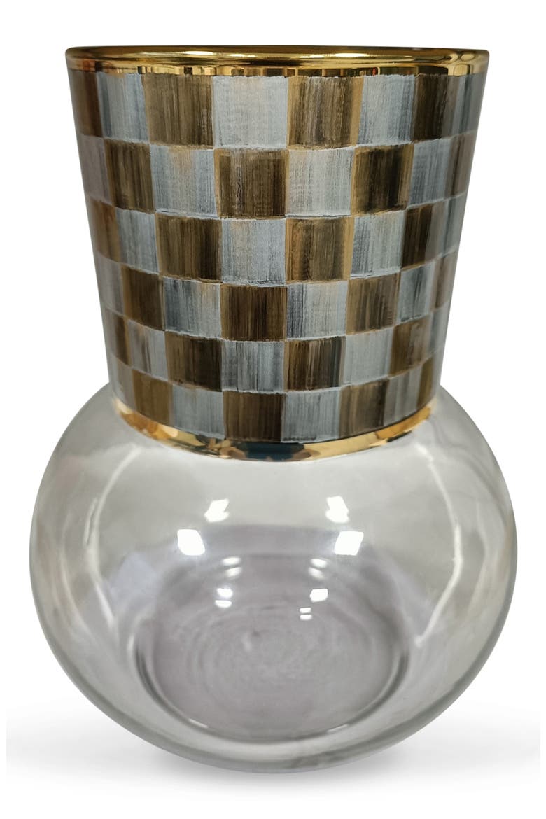 Sophisticheck Glass Vase, Main, color, BROWN