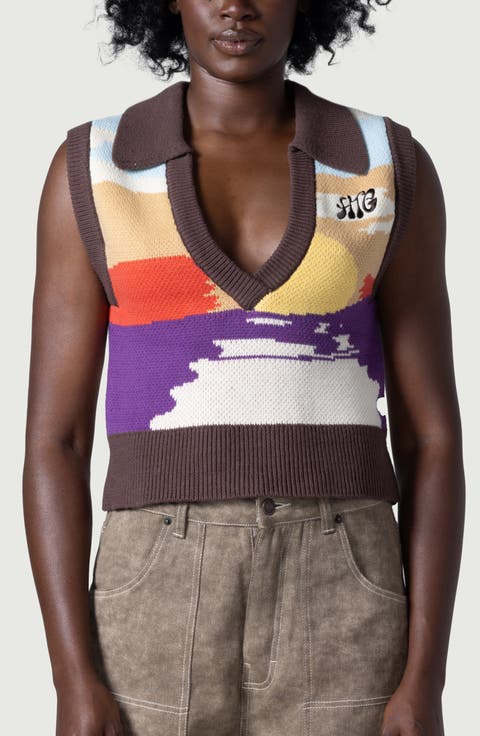 Collared Cotton Sweater Vest