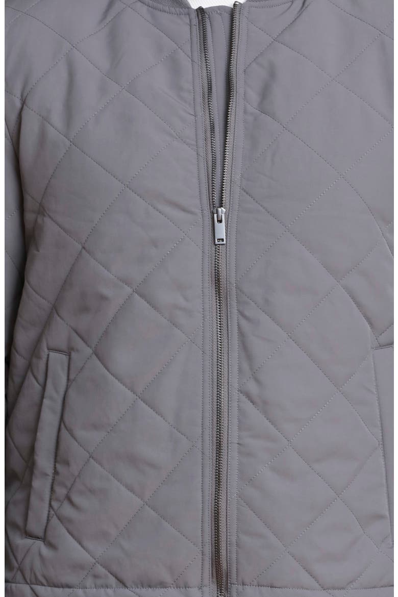 Quilted Bomber Jacket, Alternate, color, CHARCOAL