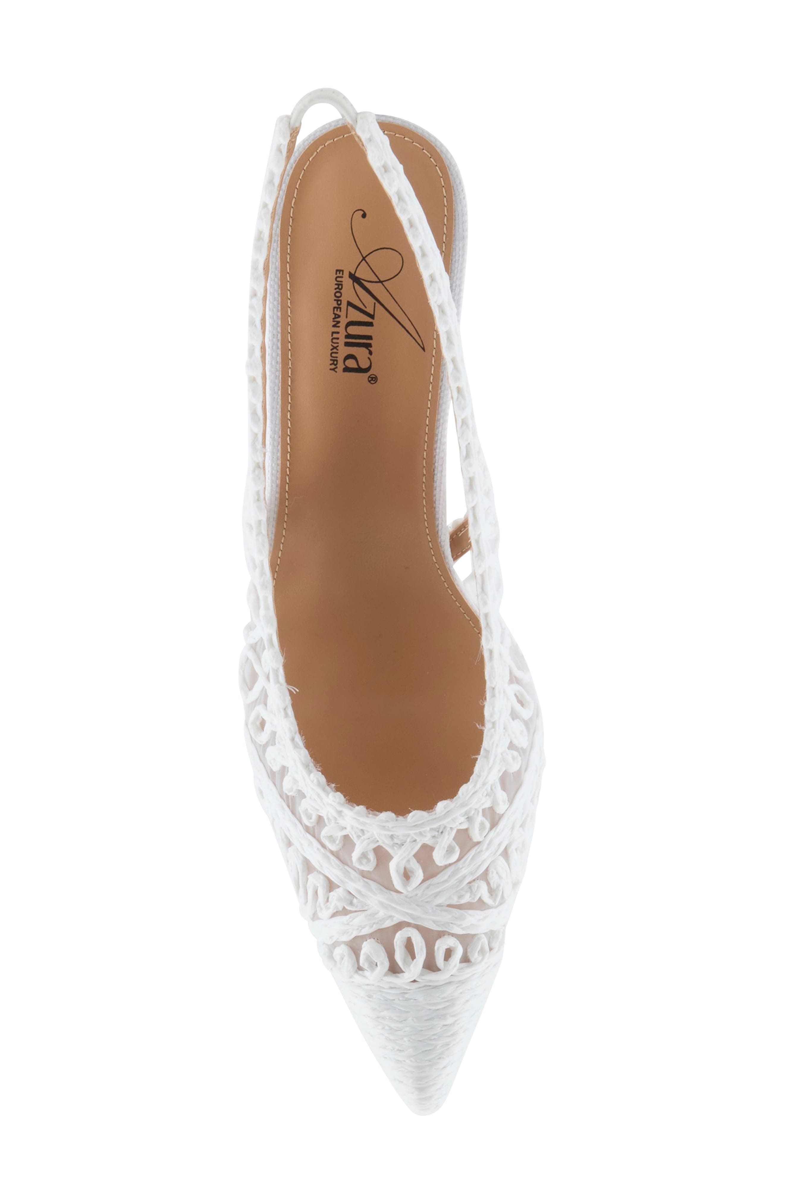 Occitania Slingback Pointed Cap Toe Pump, Alternate, color, WHITE