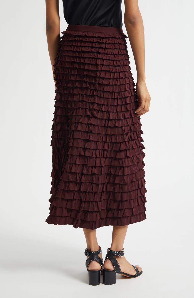 Ulla Johnson Mimi Ruffle Midi Skirt, Alternate, color, Claret
