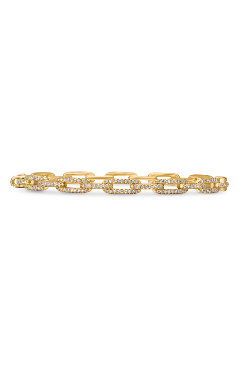 David Yurman Stax 18K Gold Chain Link Bracelet with Diamonds, Main, color, Yellow Gold