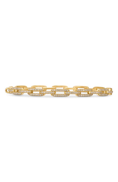 Stax 18K Gold Chain Link Bracelet with Diamonds