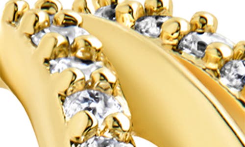 Sterling Forever Adriana Cubic Zirconia Triple Layer Hoop Earrings In Gold