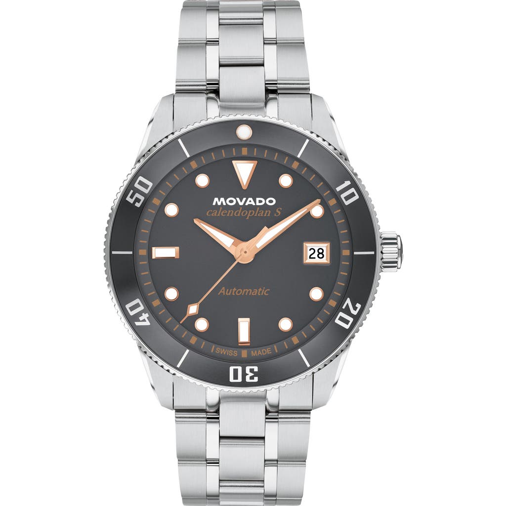 Movado Heritage Calenoplan S Automatic Bracelet Strap Watch, 40mm